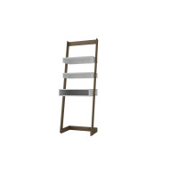 Manhattan Comfort 21AMC22 Carpina Ladder Desk with  2 shelves in White and Oak 